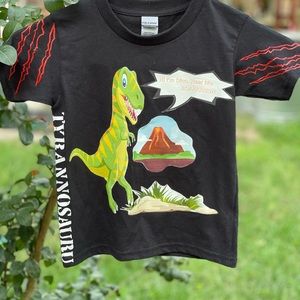 Dino da dinosaur handmade handpainted graphic short sleeve shirt